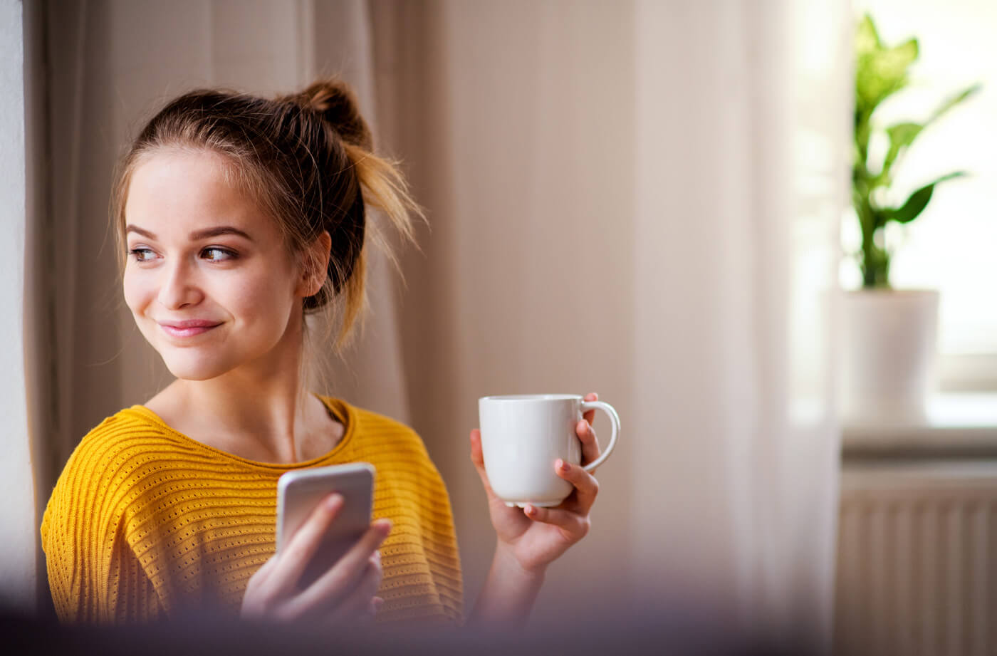 Person reviewing household finances